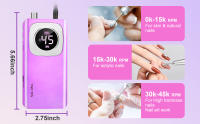 Taladro de uñas eléctrico, taladro de uñas portátil 45000 RPM, kit de lima de uñas eléctrica recargable, lima de uñas eléctrica inalámbrica para acrílico, manicura y pedicura - uso en salón y hogar - details 2