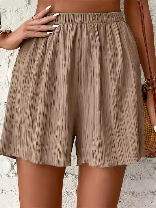 Shorts de cintura alta para mujer, novedad de verano 2025, moda casual de playa - 1