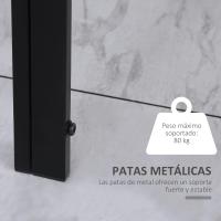 Mesa de Comedor de Cristal Mesa Rectangular para 4-6 Personas con Patas de Metal Multifuncional para Cocina Salón 120x60x75 cm Negro - details 4