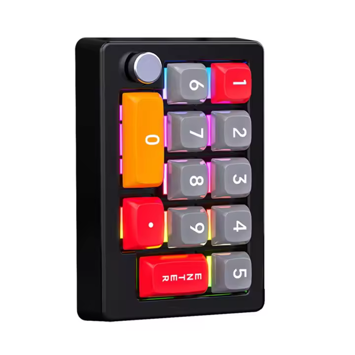 13 teclas Macro programable interruptor mecánico intercambiable en caliente 7 colores RGB luz Gaming Mini teclado numérico negro - 1