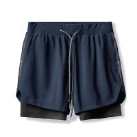 Pantalones Cortos Deportivos Ligeros y Secado Rápido Doble Capa para Entrenamiento en Gimnasio y Correr Ropa de Verano para Hombres - details 22