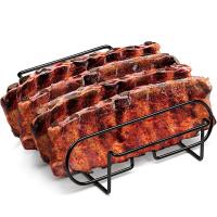 Soporte de Barbacoa de Acero Recubierto Antiadherente Estantes para Costillas con Capacidad para 4 Rejillas para Parrilla de Gas - details 0
