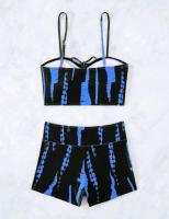 Conjunto de bikini con lazo teñido Traje de baño de cintura alta Traje de baño de Dacron - details 25