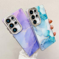 Funda de teléfono con revestimiento de patrón de mármol para Samsung Galaxy S25Ultra S24FE S24Ultra S23Ultra S25/S25 + Material IMD diseño de protección contra bulto de cámara para A16/A36/A56/A55/A35/A25/A15 - details 2