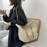 Bolso de ratán tejido para mujer, bolsa de hombro de gran capacidad para vacaciones en la playa, informal, a la moda - details 8