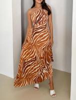 Vestido Largo de Fiesta para Mujer 2025 Diseño Asimétrico Floral con Estampado Exclusivo - details 8