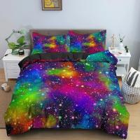 Juego de Cama Galaxy Space Funda Nórdica del Universo 3D Funda de Edredón Psicodélica con Cremallera Juegos de Edredón Doble Rey Regalos para Niños - details 3
