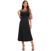 2025 Primavera/Verano Nueva falda larga de vestido bordado de encaje para mujer grande - details 2