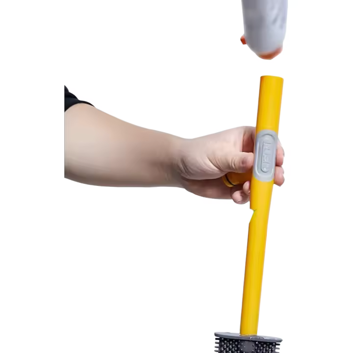 Escobilla de inodoro + soporte de plástico - Cepillo de inodoro montado en la pared - Cepillo para limpieza profunda - 1