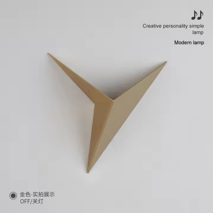 Lámpara de pared triangular LED moderna y minimalista para dormitorio, estudio, habitación de hotel, mesita de noche, lámpara frontal de espejo - 1
