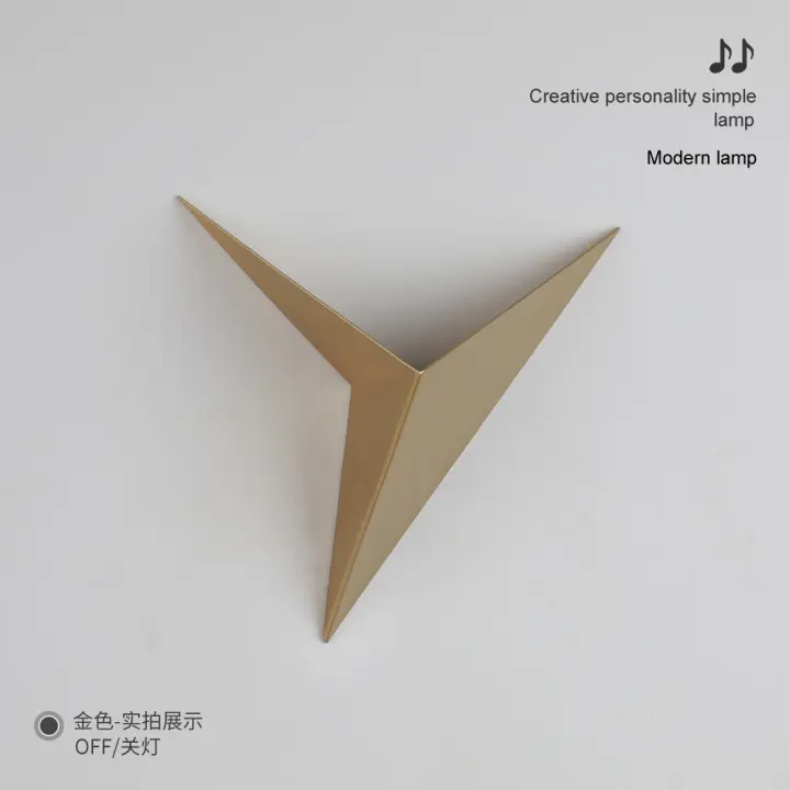 Lámpara de pared triangular LED moderna y minimalista para dormitorio, estudio, habitación de hotel, mesita de noche, lámpara frontal de espejo - 1