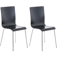 Juego de 2 Sillas de Espera Pepe I Sillas para Visitas con Asiento de Madera Ergonómico I Set 2X Sillas de Conferencia Color:, Color:Negro - details 0