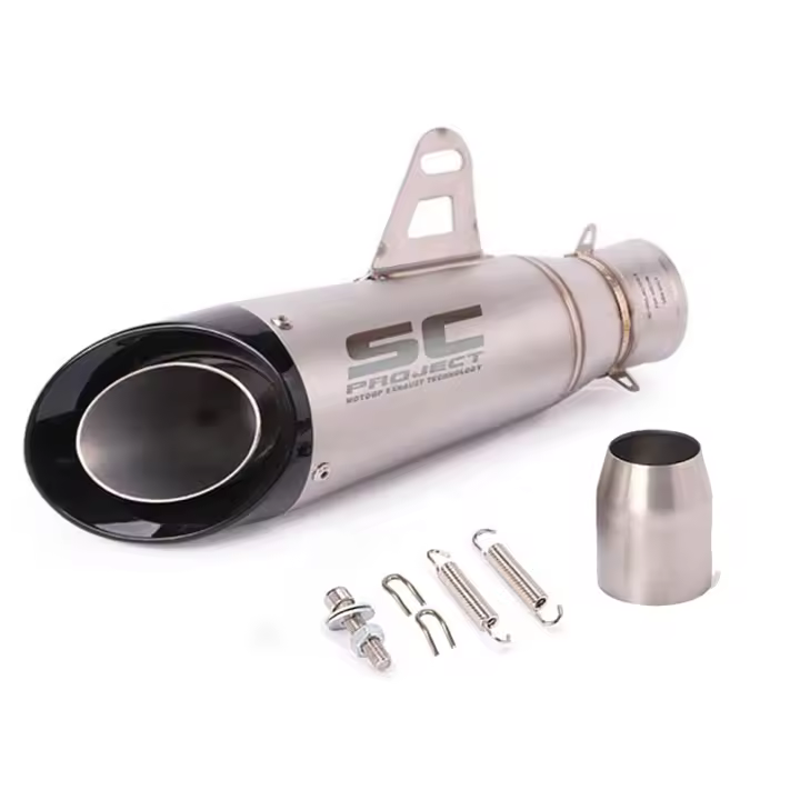 Escapamiento de Motocicleta Universal RESPRACE Silenciador Redondo para Honda Longitud de 51mm - 1