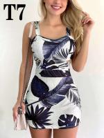 Vestido Mini de Impresión para Mujer Primavera-Verano Sin Mangas, Adelgazado en Caderas, Vestido Corto de Moda para Club Nocturno - details 25
