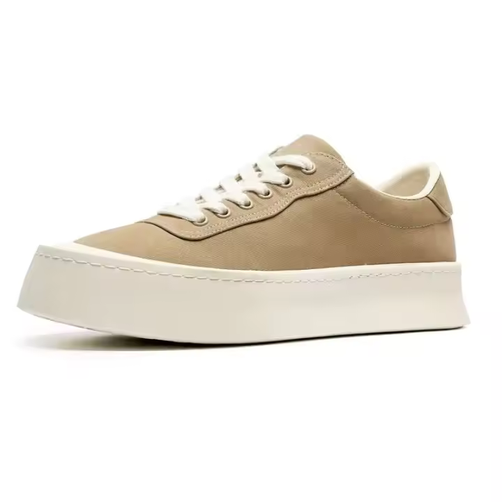 Nuevos zapatos con plataforma elevadora para hombre, diseño informal y grueso, suela de goma blanca, calzado deportivo de lona a la moda para hombre, Wenzhou 44 - 1