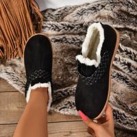 Zapatos planos de algodón gruesos de terciopelo para mujer, calzado informal cálido de algodón, talla grande, novedad de invierno de 2024 - details 3