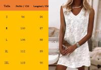 Mini vestido con bordado floral para mujer, chaleco con cuello en v, Verano - details 0