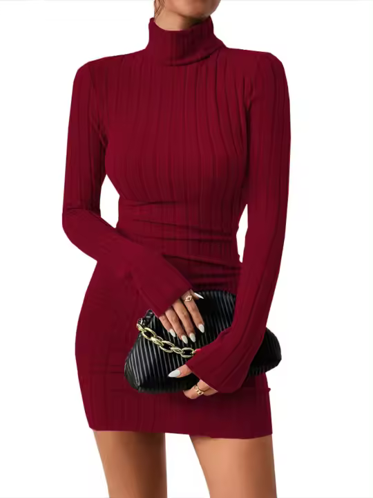 Ence Ustado Design G 2025 Vestido negro Tendencia de moda casual para mujer - 1
