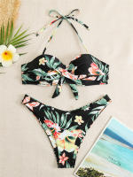 Bikini con Push-Up para mujer, traje de baño liso con tirantes, bañador Sexy con Tanga, ropa de playa para verano, 2024 - details 19
