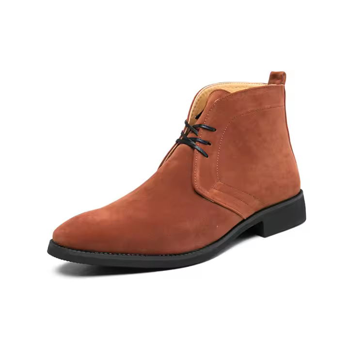 Botas Derby de Moda de Gamuza Grande de Color Sólido con Parte Superior Alta de Cuero - 1