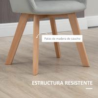2 Sillas de Comedor Modernas Sillas de Cocina Tapizadas en Terciopelo con Respaldo Reposabrazos y Patas de Madera Carga 120 kg para Salón Dormitorio 54x57x80 cm - details 5