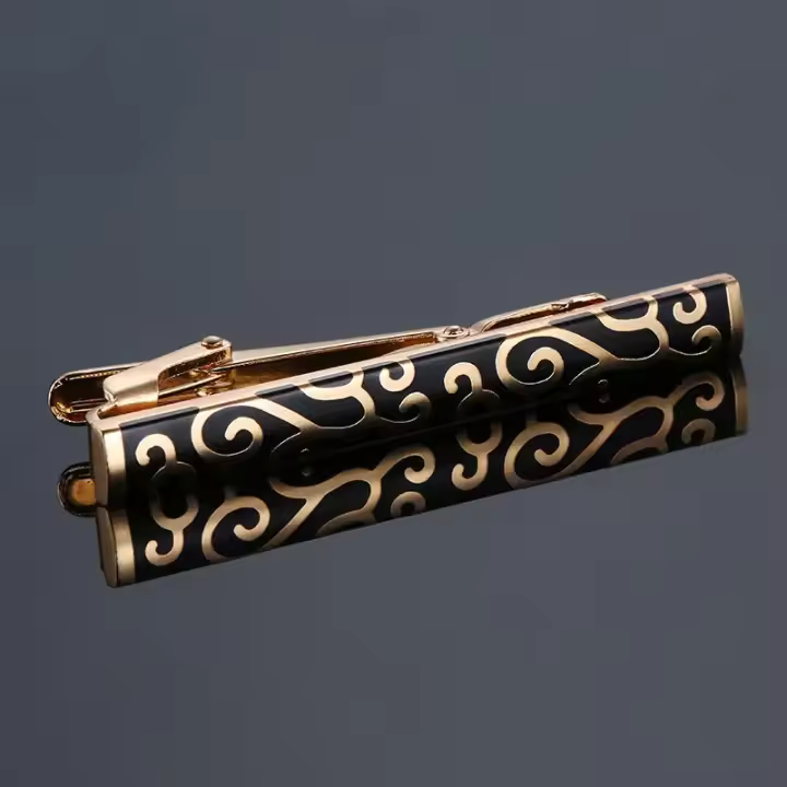 Clip de corbata clásico para hombre, varios tipos, chapado en Metal de lujo, diseño de cristal, regalo de boda - 1