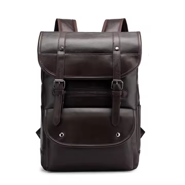 Mochila nueva para hombre, bolso Retro de moda, bolso de ordenador de negocios, viaje, fin de semana, mochila de cuero impermeable y duradera de gran capacidad - 1