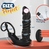 Masajeador de próstata para hombre, vibrador Anal, vibración de empuje, 7 modos con anillo para pene, tapón Anal, Juguetes sexuales anales - details 2