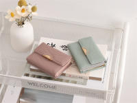 Nueva cartera corta para mujer estilo coreano y japonés Nicheinsminimalista hebilla plegable Simple monedero para estudiante - details 2