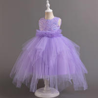 Vestido de noche para niños con flores, pasarela, princesa, niña, tul hinchado, presentadora, actuación de Piano - details 11