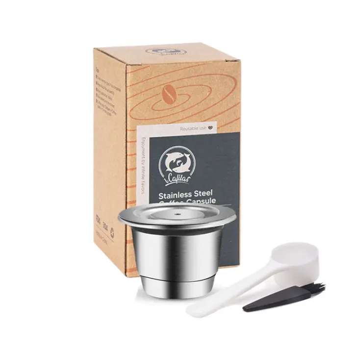 Taza de Café Reutilizable Nespresso Filtro de Acero Inoxidable Recargable Apta para Máquina de Café Inissia y Pixie Marca i Cafilas - 1