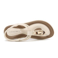 Sandalias planas de estilo coreano casual con hebilla dorada y clip antideslizante para mujer, nuevas para el verano de 2025. - details 4
