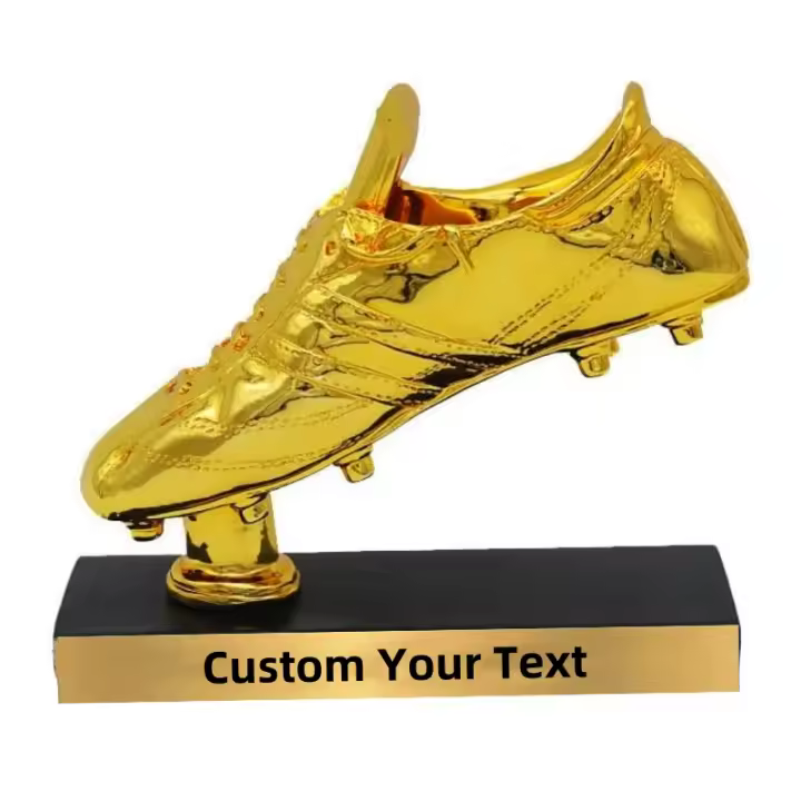 Trofeo de la Bota de Oro de Fútbol Personalizado Réplica de Zapatos Premio al Mejor Jugador Copa Trofeo Recuerdo para Aficionados al Fútbol Coleccionables - 1