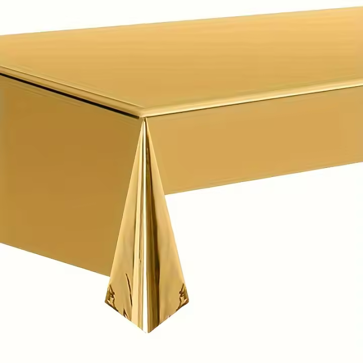 Suministros desechables para fiesta de cumpleaños y acampada, mantel de película de aluminio, arreglo de mesa, Material Pet - 1