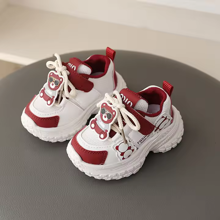 Zapatos de primavera para niños, casuales para correr, antideslizantes, con suela suave, para bebés, con dibujos animados, estilo papá, para niñas - 1