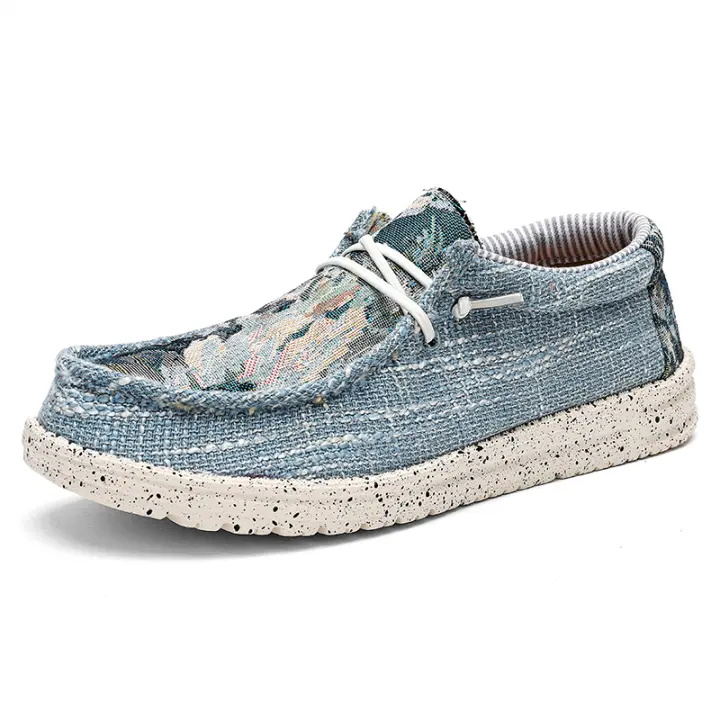 Zapatos de lona anchos y ligeros para hombre, zapatos casuales sin cordones - 1