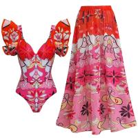 Conjunto de bikini con volantes para mujer, bikini brasileño estampado, traje de baño con falda, traje de playa para niña 2024 - details 21