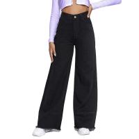 Pantalones vaqueros de cintura alta para mujer, pantalones de pierna ancha informales de moda retro en negro - details 3