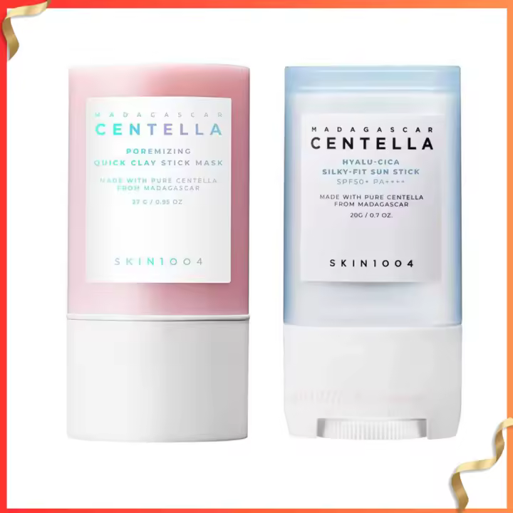 Centella Silky Fit Sun Stick SPF50+ PA++++ Mascarilla de arcilla de limpieza profunda Stick minimizador de poros mascarilla Facial calmante cuidado de la piel 20/27g - 1