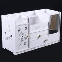 Organizador de Cosméticos Moderno Caja de Almacenamiento Impermeable de PVC Duradera con 2 Cajones y Espejos Ideal para Dormitorio Cajas de Almacenamiento de Muebles - details 2