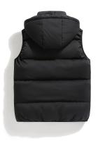 Chaleco con capucha y cremallera para hombre, chaleco con cuello levantado, informal, cálido, para otoño e invierno, pesca al aire libre y senderismo - details 0
