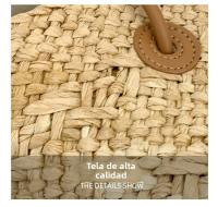 Bolso de Mano de Paja Tejido a Mano Bolso de Playa de Hombro para Vacaciones de Gran Capacidad - details 8