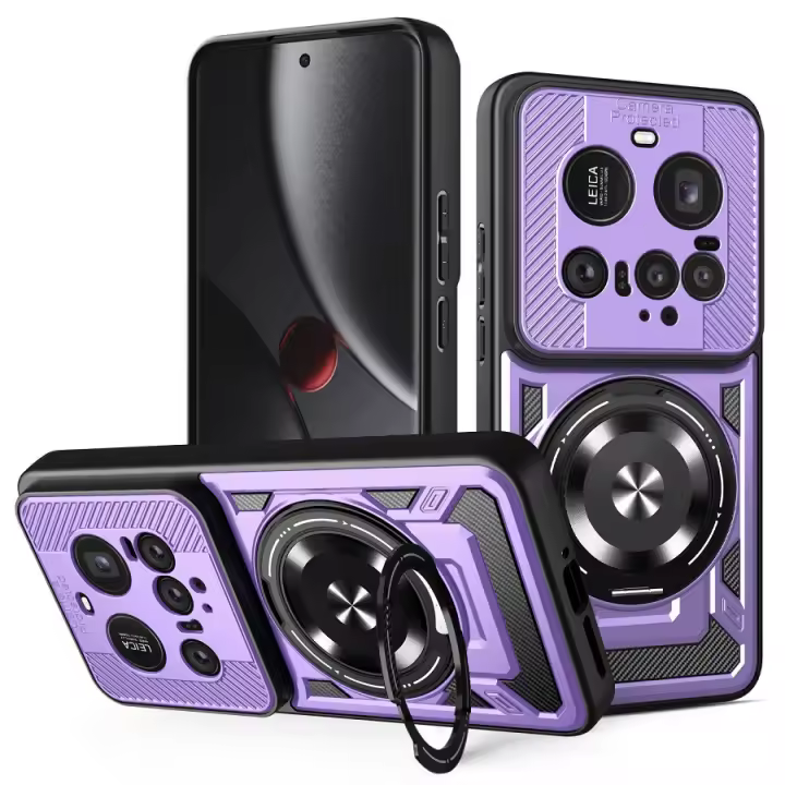 Con soporte giratorio de 360 ​​grados °   Funda magnética inalámbrica 2 en 1 para Xiaomi Ultra 15 14T Pro con carga para coche a prueba de golpes - 1