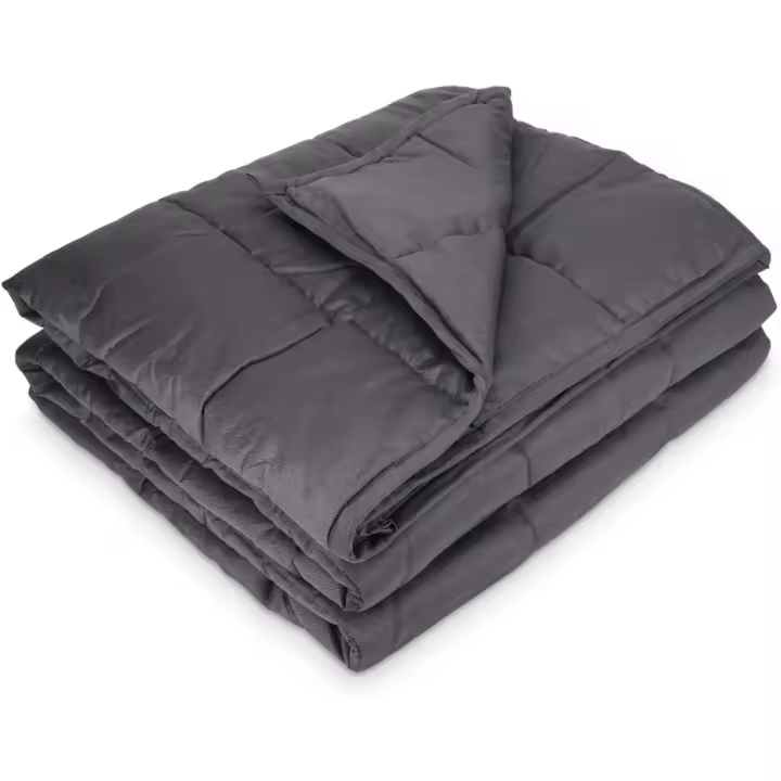 Navaris Manta con Peso de algodón - Edredón antiestrés de 8.8 KG con Funda de Almacenamiento - Colcha ponderada Relajante de 1.35 x 2 M - En Gris - 1