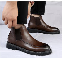 Botas Chelsea de cuero de vaca de gama alta botas de otoño e invierno de cuero genuino botas cortas británicas puntiagudas - details 3
