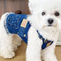 All Seasons Unique Dog Denim Dress Lightweight Pet Apparel Cute Puppy Vest Soft Adjustable Dog Shirts Clothes Pet Costumes - details 4