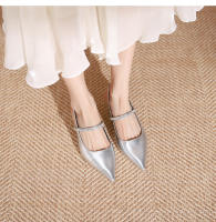 Zapatos clásicos y versátiles de una sola pieza con tacón de aguja negro estilo francés - details 16