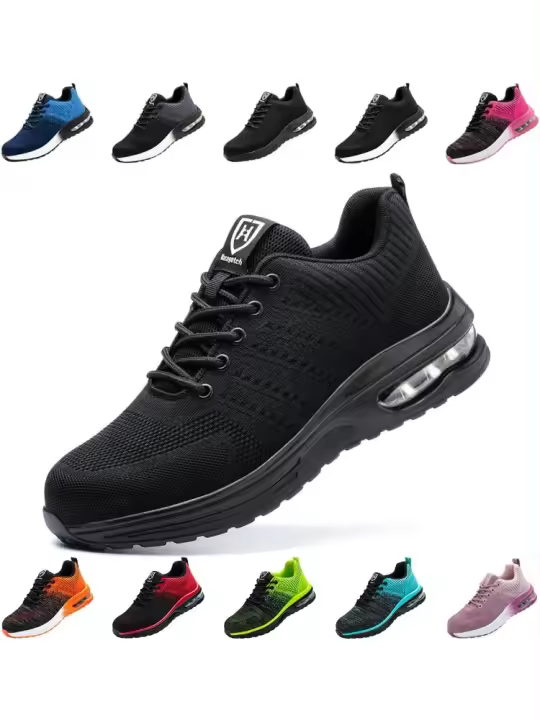 Zapatos de Seguridad GIOIO Zapatillas de Trabajo Ligeras y Cómodas para Hombres y Mujeres con Punta de Acero Transpirable Antideslizante - 1