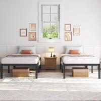 Bastidor de Cama Metálico Listones de Acero Espacio de Almacenamiento Bajo la Cama Fácil Montaje Cama Individual 90 x 190 x 36.5 cm Negro - details 8