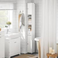 Mueble de Baño de Alto Estante Estanterías con 2 Puertas y Cajón Blanco Tamaño 20x20x180cm - details 9